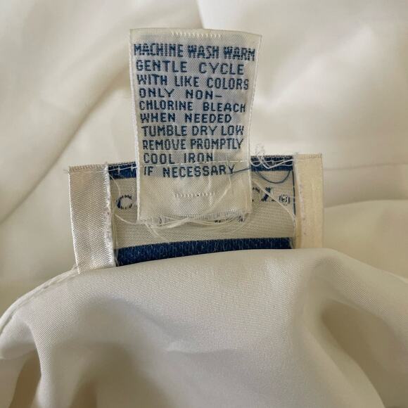 Vintage‎ Bryn Connelly Women Top 12 Ivory Embroider Collar Sheer Romantic Dainty - Picture 9 of 10